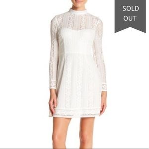 Kenzie Ivory Victorian Lace Sheath Dress EUC